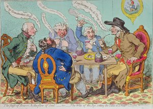 Het feest van de rede, en de stroom van de ziel - d.w.z. de geesten van de tijd, die de tafel in een brul zetten, gepubliceerd door Hannah Humphrey in 1797